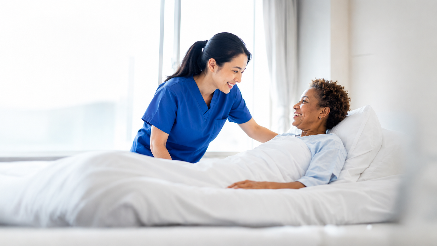 Nurse supporting a recovering patient
